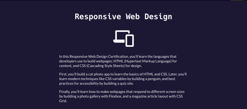 Web Development Free Courses with Certificate - Responsive Web Design by FreeCodeCamp