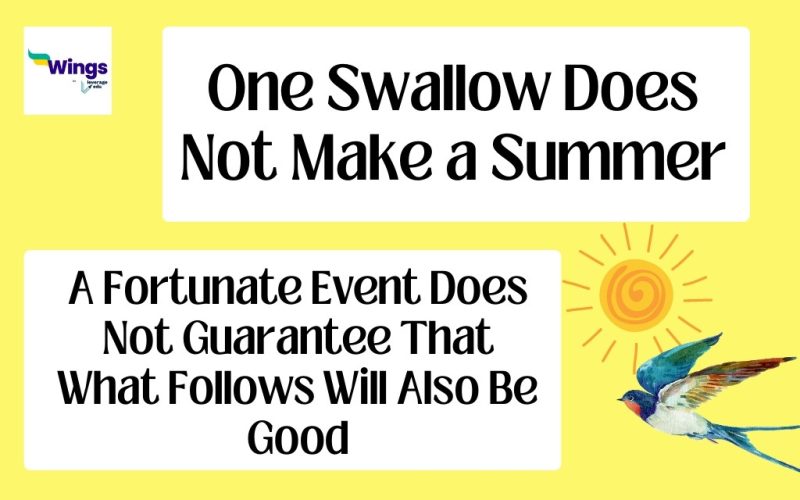 one swallow does not make a summer Meaning