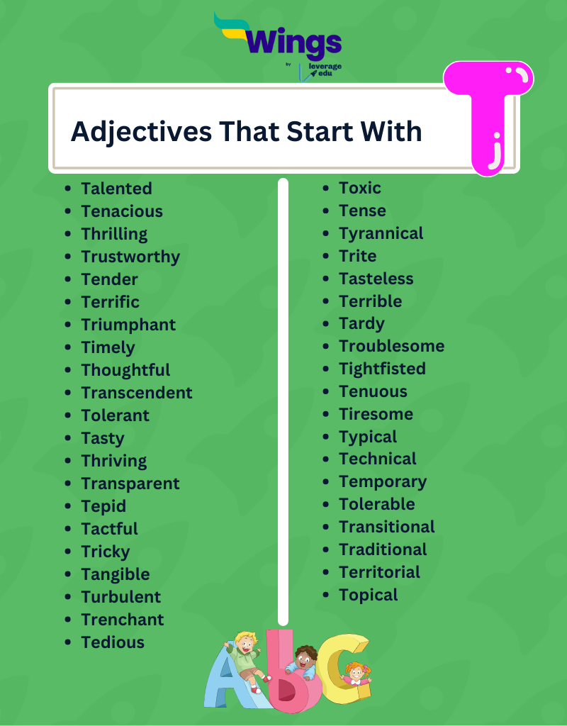 Adjectives that start with T