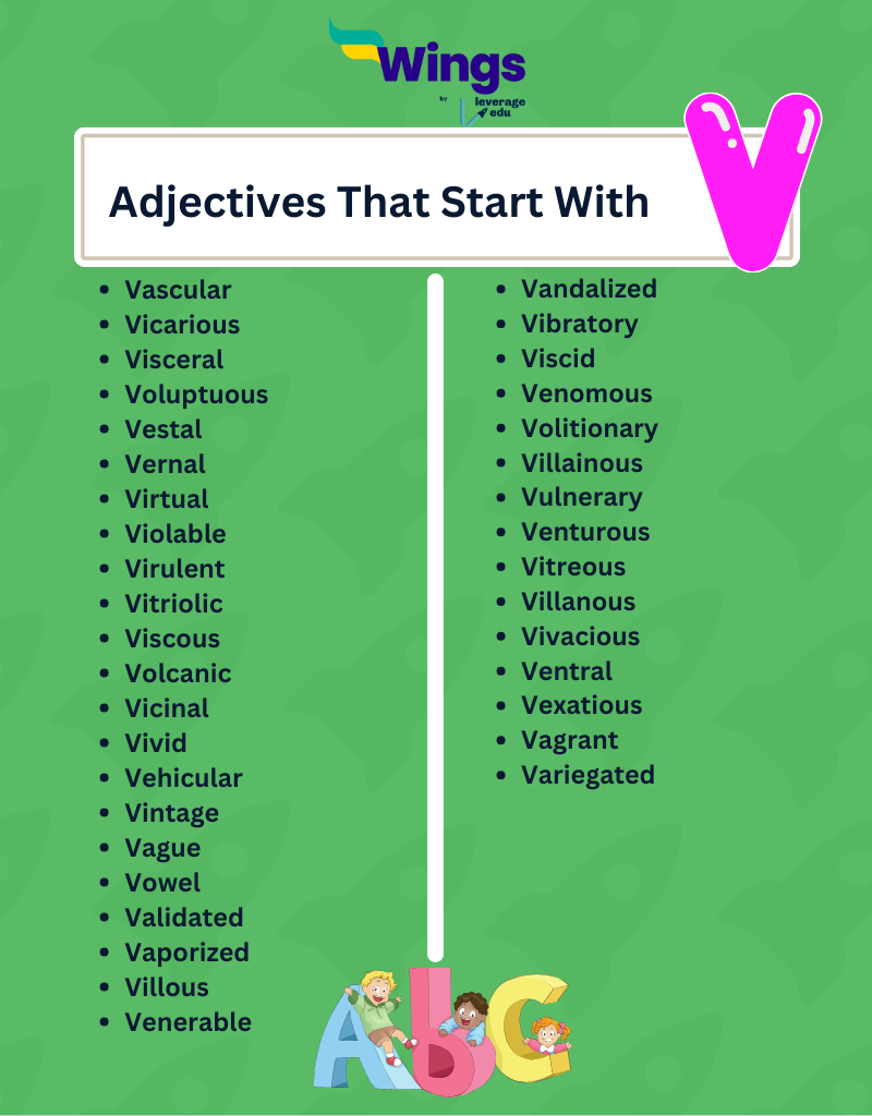 Adjectives Starting With The Letter V