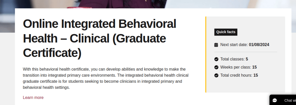 behavioral health certification online