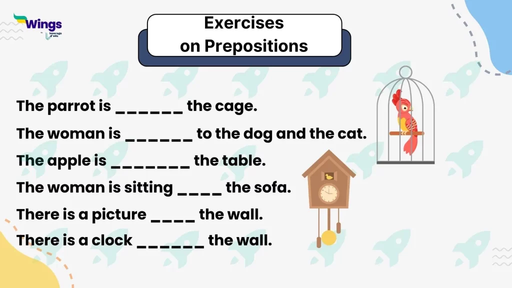 Exercise on Preposition of Place