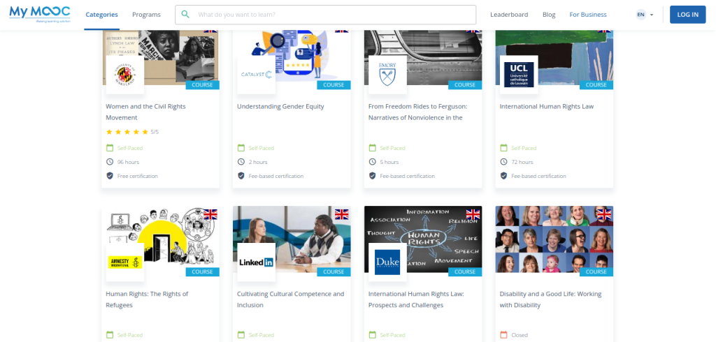 free human rights courses with certificate