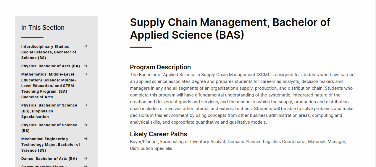 best online supply chain management degree