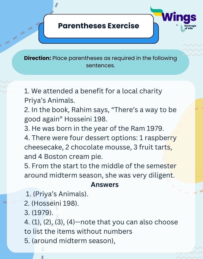 Exercise on Parentheses