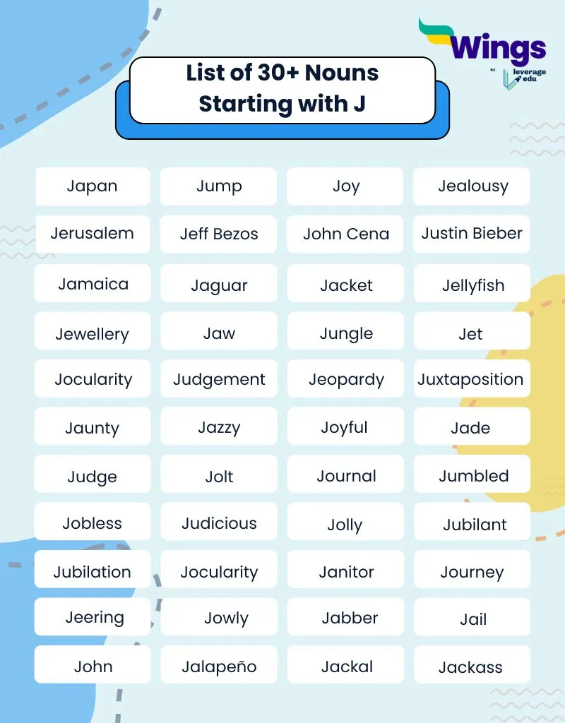 noun starting with j