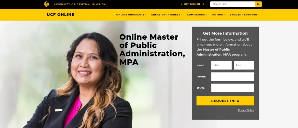 UCF Online's Online MPA degree program