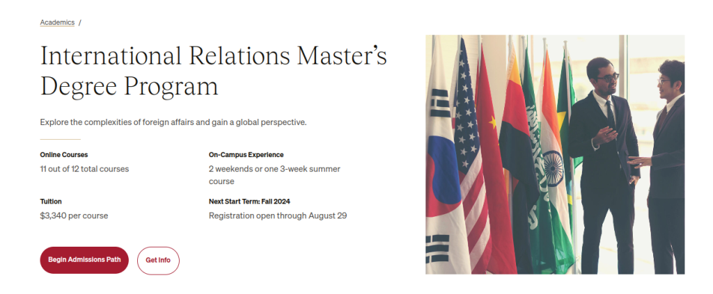 online masters in international relations