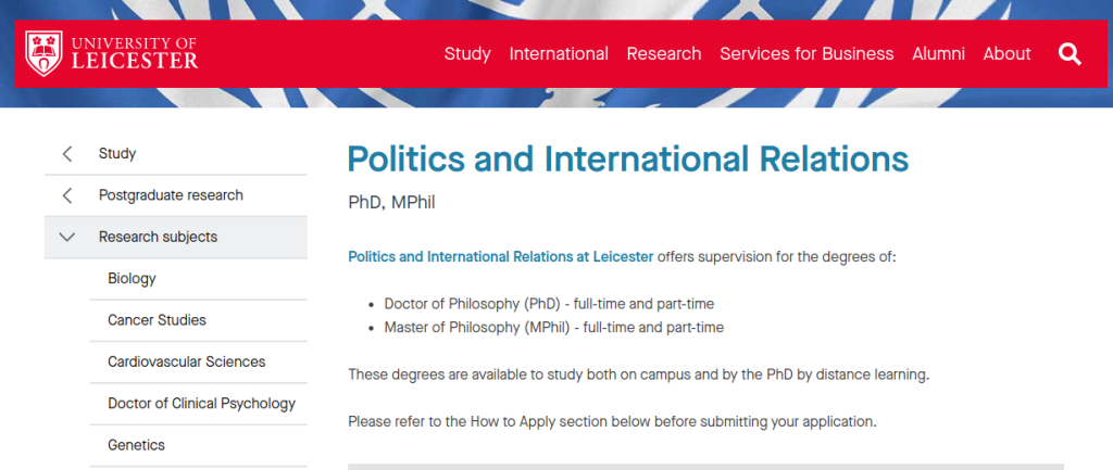 phd in international relations online