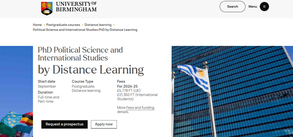 phd in international relations online