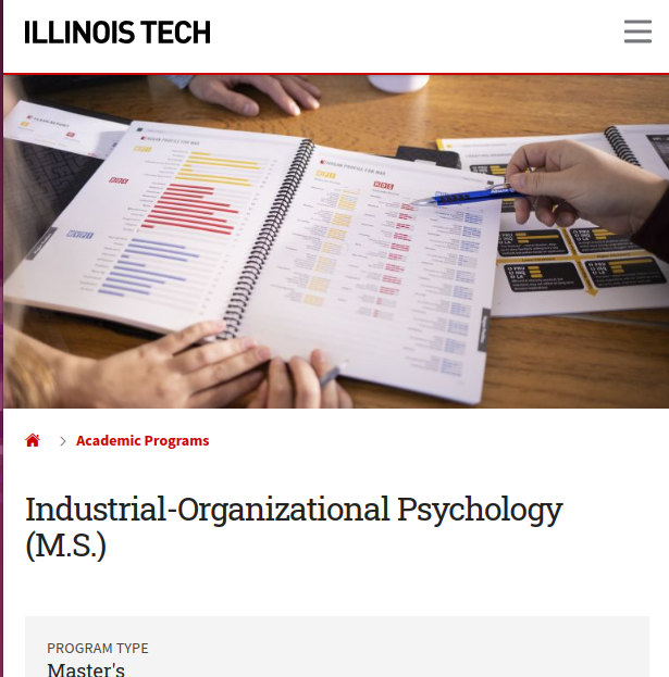 Industrial Organizational Psychology Masters Degree Program
