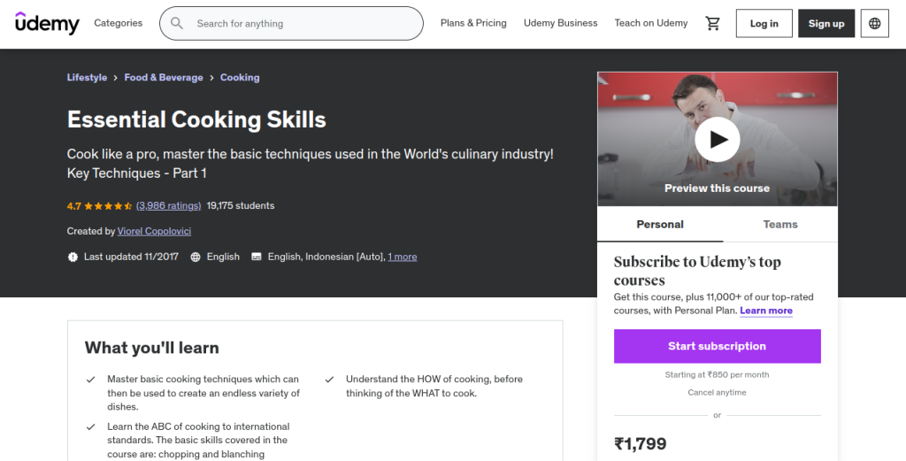 Online Cooking Classes for Adults