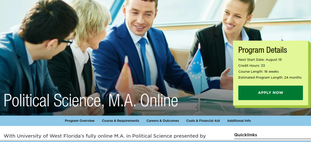 online master's in political science