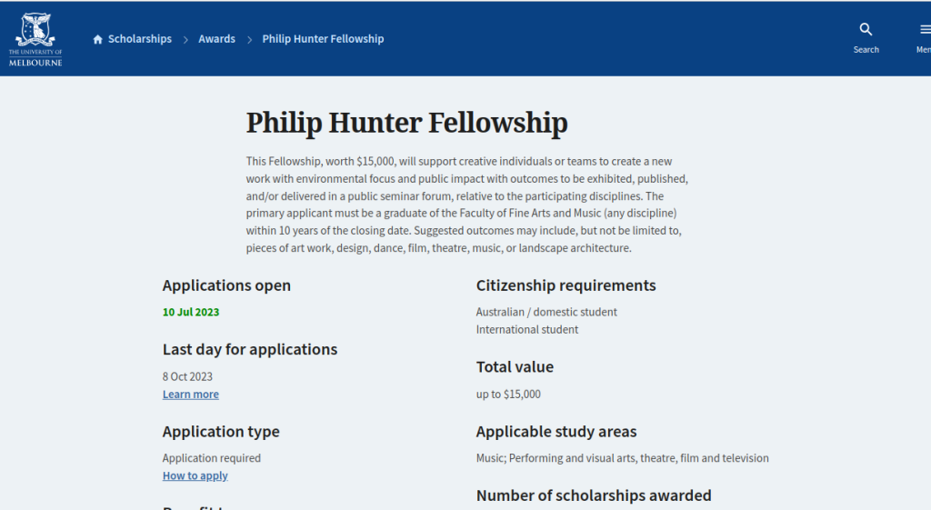 Study Abroad: 3 Music Scholarships by University of Melbourne