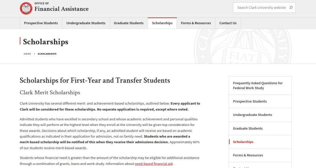 Study Abroad: Clark University Presidential Scholarship Open for UG students