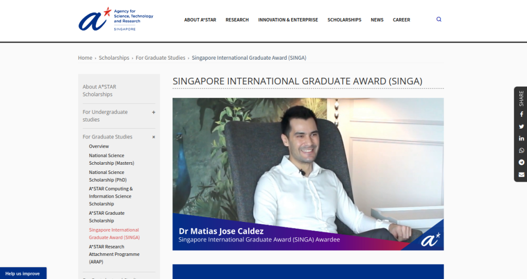 Study Abroad: Fully Funded Singapore International Graduate Award Available to Doctoral Students