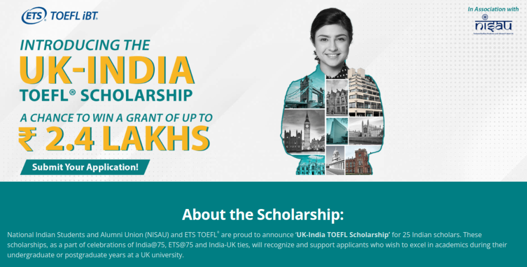 Study Abroad: UK India TOEFL Scholarships 2023-24 Open for Indian Students