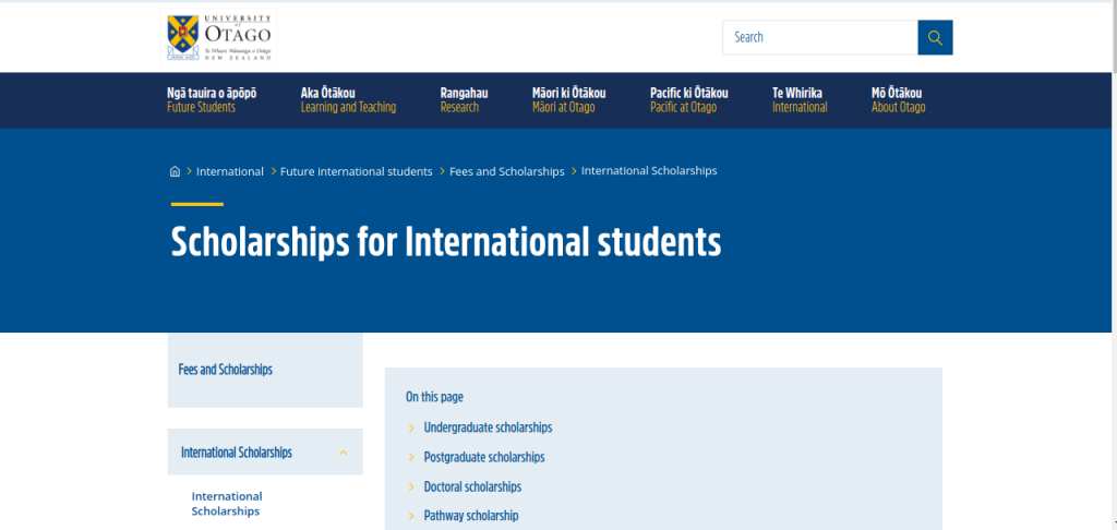 Study in New Zealand: 3 International Postgraduate Scholarships by the University of Otago