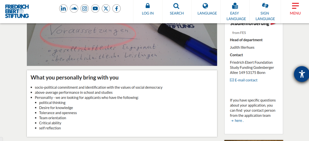 Study in Germany: Friedrich Ebert Foundation Scholarship 2024 Open to International Students