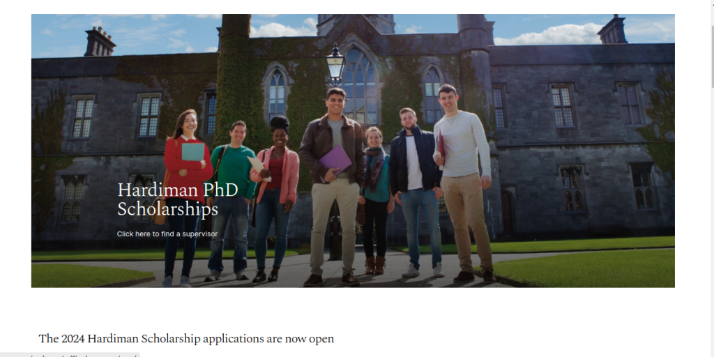 Study in Ireland: Hardiman Scholarship 2024 Applications Open for PhD Students