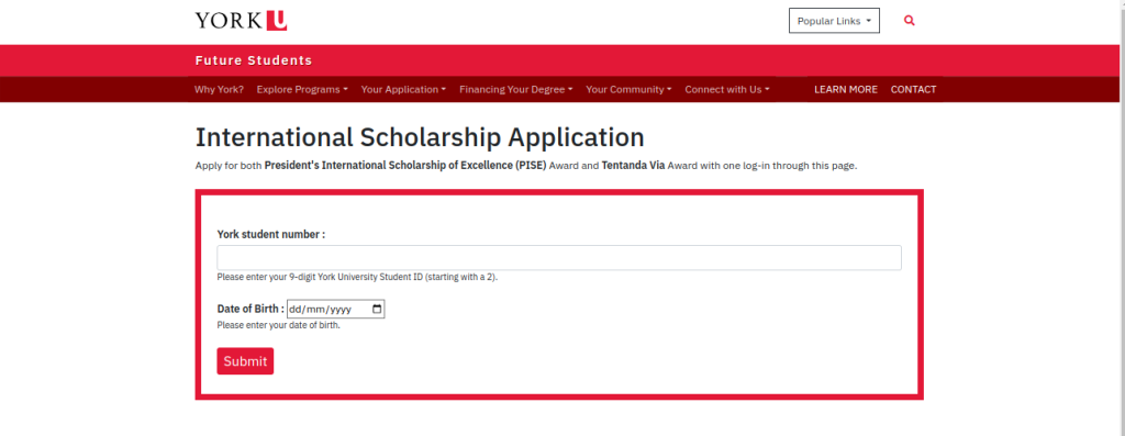 Study in Canada: York University President’s International Scholarship Of Excellence 2024 Now Open