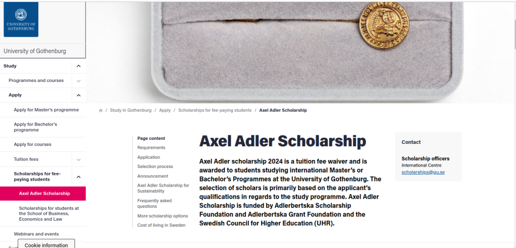 Study in Sweden: Deadline Approaching for GU Axel Adler Scholarship for International Students