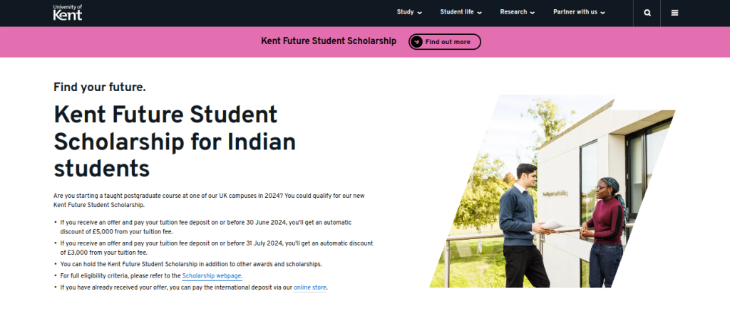 Study in UK: Kent University Scholarships Open for Indian Students for the Academic Year 2024-25